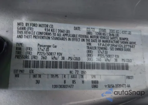 2013 Ford Focus Electric z USA, uszkodzony, nr VIN 1FADP3R41DL277657